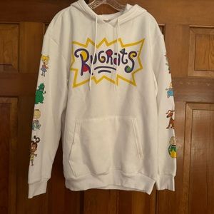 Rugrats Nickelodeon Pullover Hoodie Sweatshirt Men's Size Large (L) White